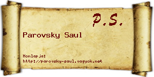 Parovsky Saul névjegykártya